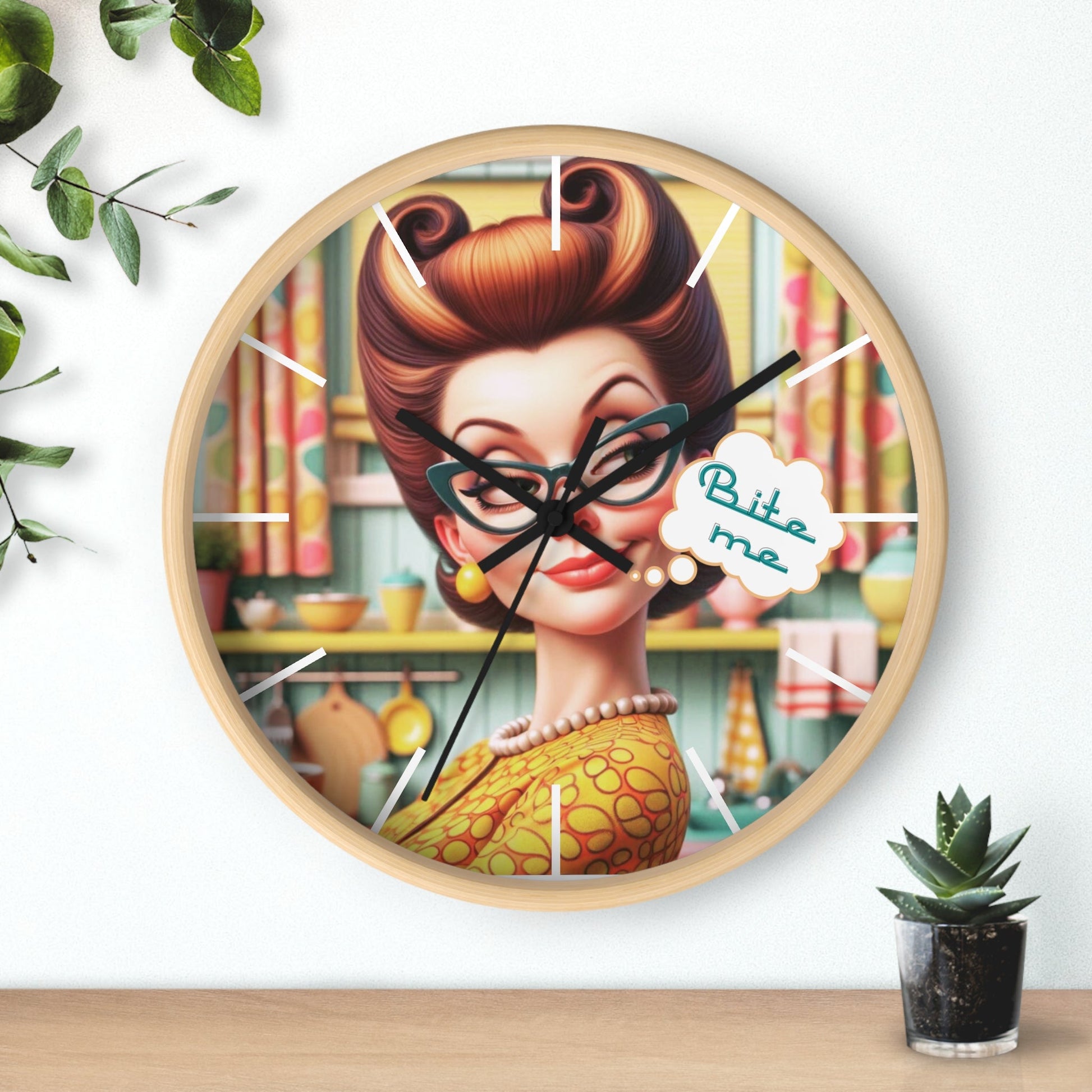 Funny Snarky Housewife 50s Style, Sassy Sarcastic Office, Den, Kitchen Retro Wall Clock - Snarkyhousewife