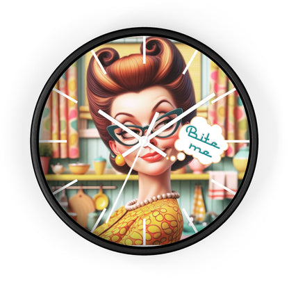 Funny Snarky Housewife 50s Style, Sassy Sarcastic Office, Den, Kitchen Retro Wall Clock - Snarkyhousewife