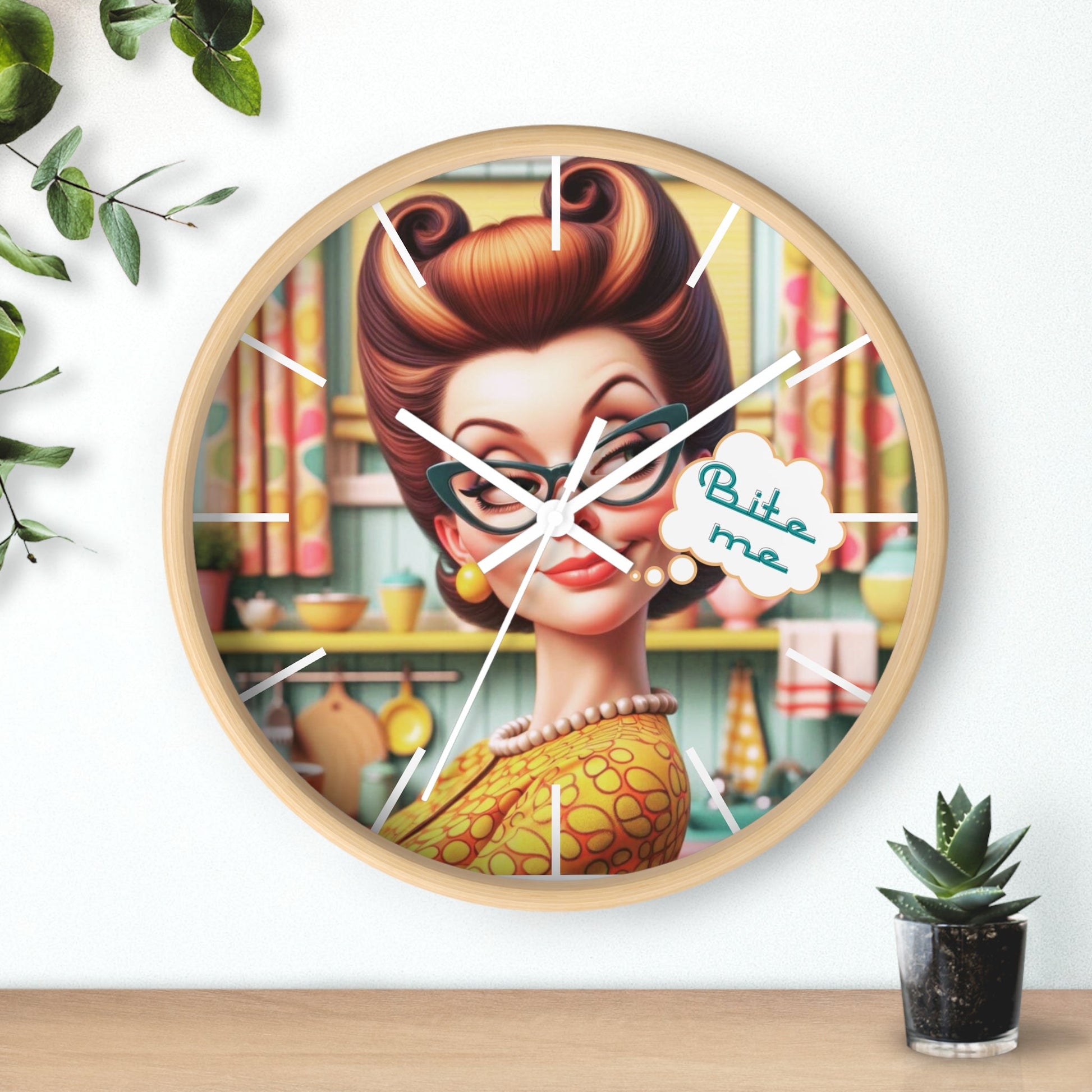 Funny Snarky Housewife 50s Style, Sassy Sarcastic Office, Den, Kitchen Retro Wall Clock - Snarkyhousewife