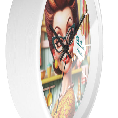 Funny Snarky Housewife 50s Style, Sassy Sarcastic Office, Den, Kitchen Retro Wall Clock - Snarkyhousewife