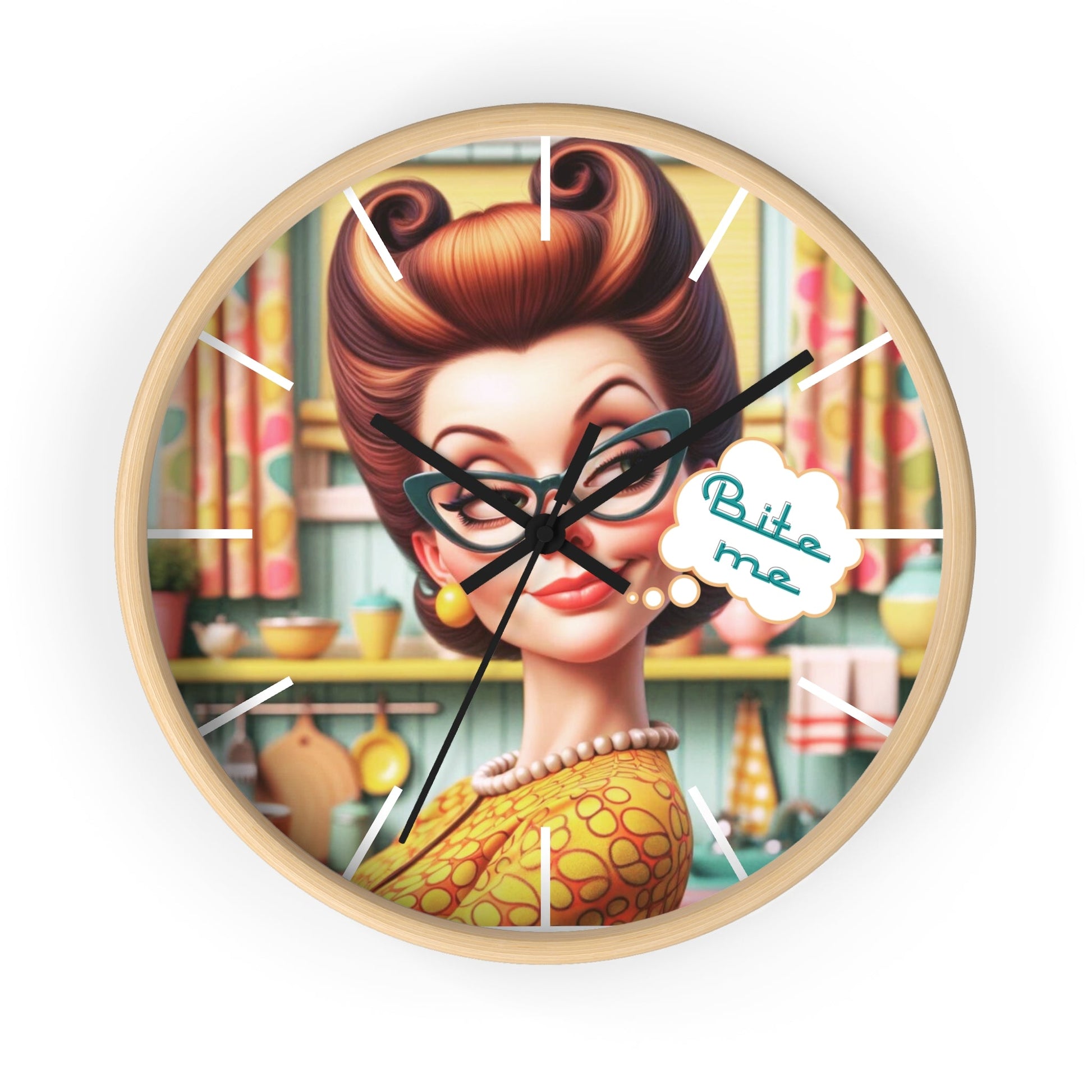 Funny Snarky Housewife 50s Style, Sassy Sarcastic Office, Den, Kitchen Retro Wall Clock - Snarkyhousewife