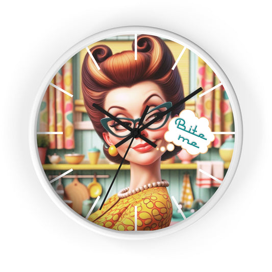 Funny Snarky Housewife 50s Style, Sassy Sarcastic Office, Den, Kitchen Retro Wall Clock - Snarkyhousewife