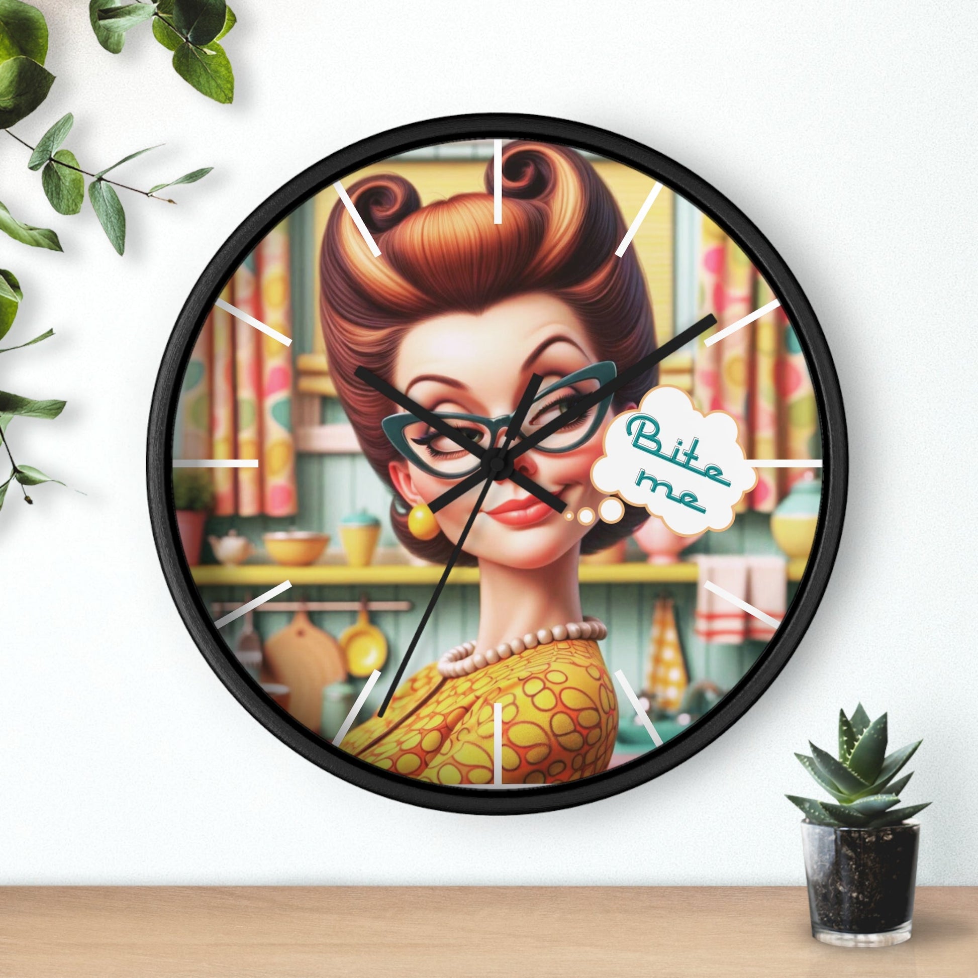 Funny Snarky Housewife 50s Style, Sassy Sarcastic Office, Den, Kitchen Retro Wall Clock - Snarkyhousewife