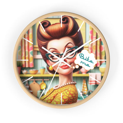 Funny Snarky Housewife 50s Style, Sassy Sarcastic Office, Den, Kitchen Retro Wall Clock - Snarkyhousewife