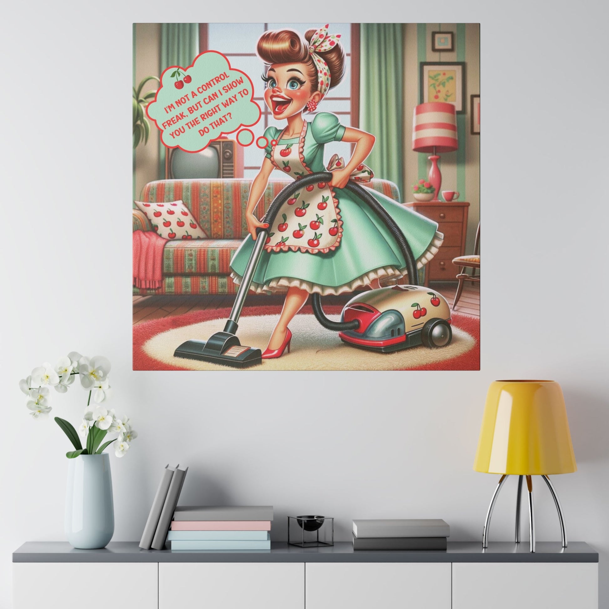 Sassy Sarcastic Funny Snarky Housewife Wall Art With Cherry Theme - Snarkyhousewife