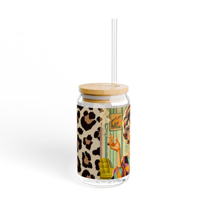 Snarky 50s Housewife, I Love The Sound You Make When You Shut Up, Cougar, Leopard Print Sipper Glass, 16oz - Snarkyhousewife