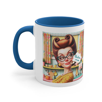 Snarky Housewife, Bite Me, Sarcastic Humor Pun, Funny Coffee Accent Coffee Mug, 11oz - Snarkyhousewife