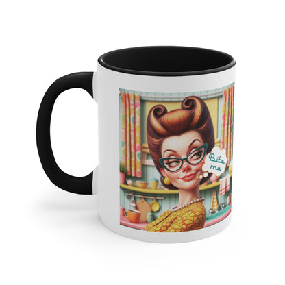 Snarky Housewife, Bite Me, Sarcastic Humor Pun, Funny Coffee Accent Coffee Mug, 11oz - Snarkyhousewife