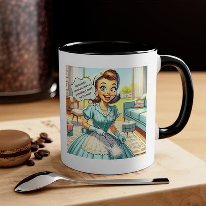 Snarky Housewife, I Hate Cleaning, Pun, Sarcastic Kitschy Retro Accent Coffee Mug, 11oz - Snarkyhousewife