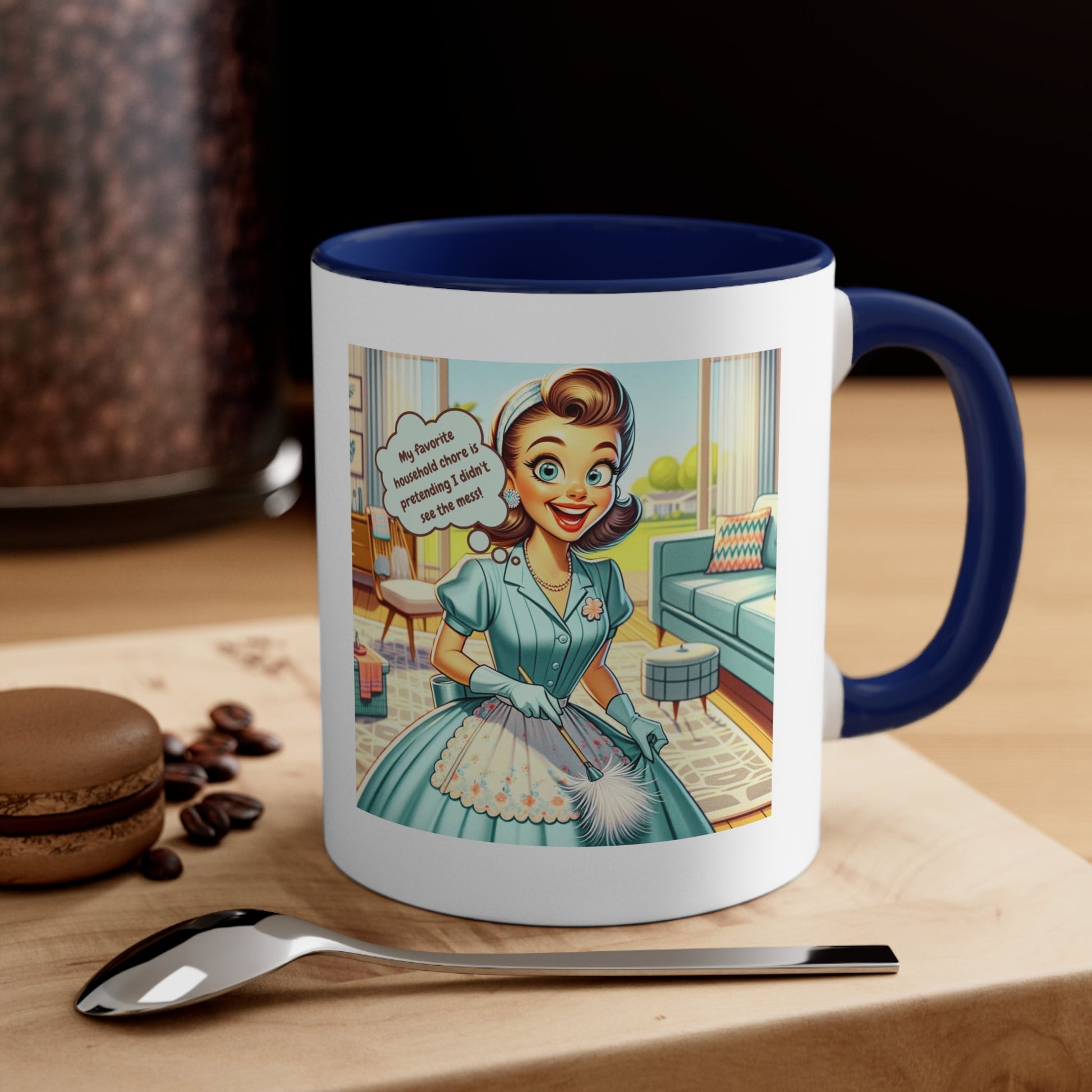 Snarky Housewife, I Hate Cleaning, Pun, Sarcastic Kitschy Retro Accent Coffee Mug, 11oz - Snarkyhousewife