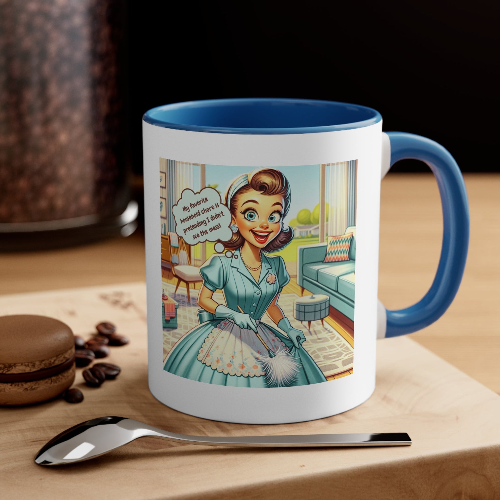 Snarky Housewife, I Hate Cleaning, Pun, Sarcastic Kitschy Retro Accent Coffee Mug, 11oz - Snarkyhousewife