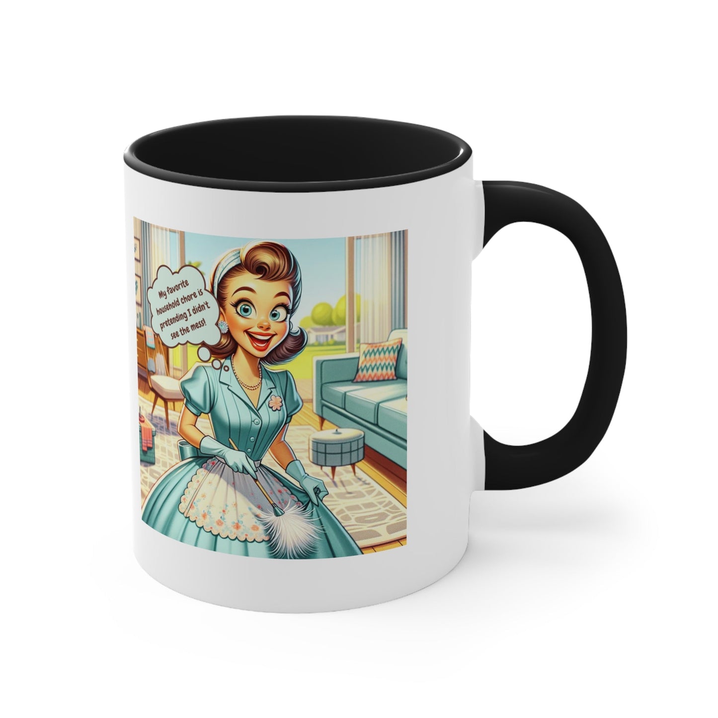 Snarky Housewife, I Hate Cleaning, Pun, Sarcastic Kitschy Retro Accent Coffee Mug, 11oz - Snarkyhousewife