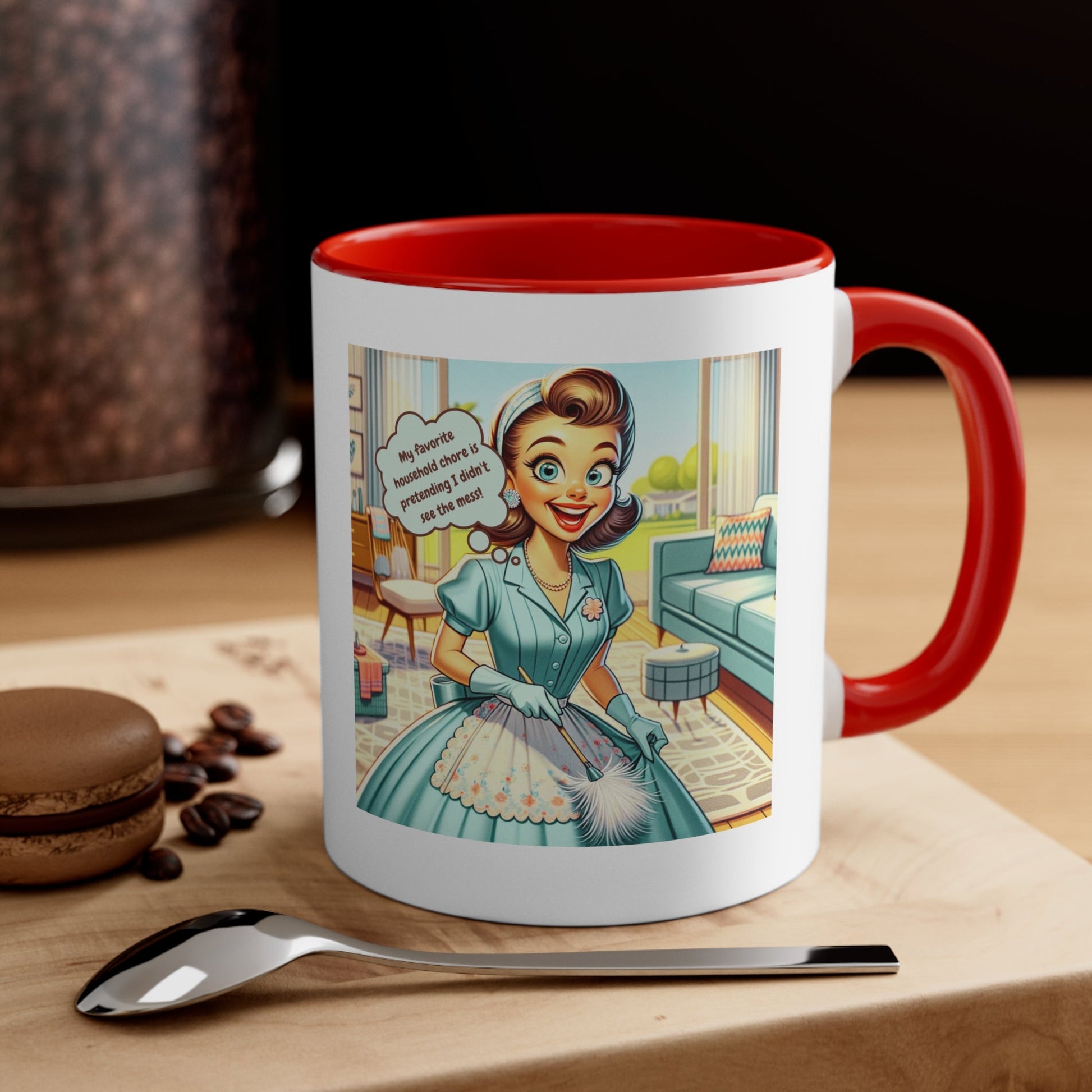 Snarky Housewife, I Hate Cleaning, Pun, Sarcastic Kitschy Retro Accent Coffee Mug, 11oz - Snarkyhousewife